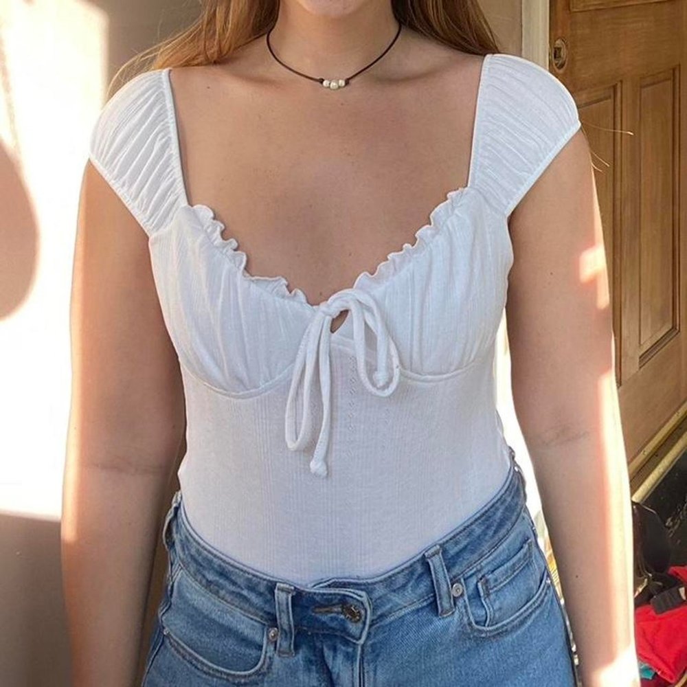 Wild Fable Women's White Bodysuit